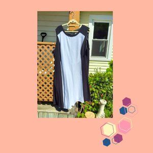 Catherines Womens Two Toned Zipper Back Black Midi Dress - Plus Size 30W